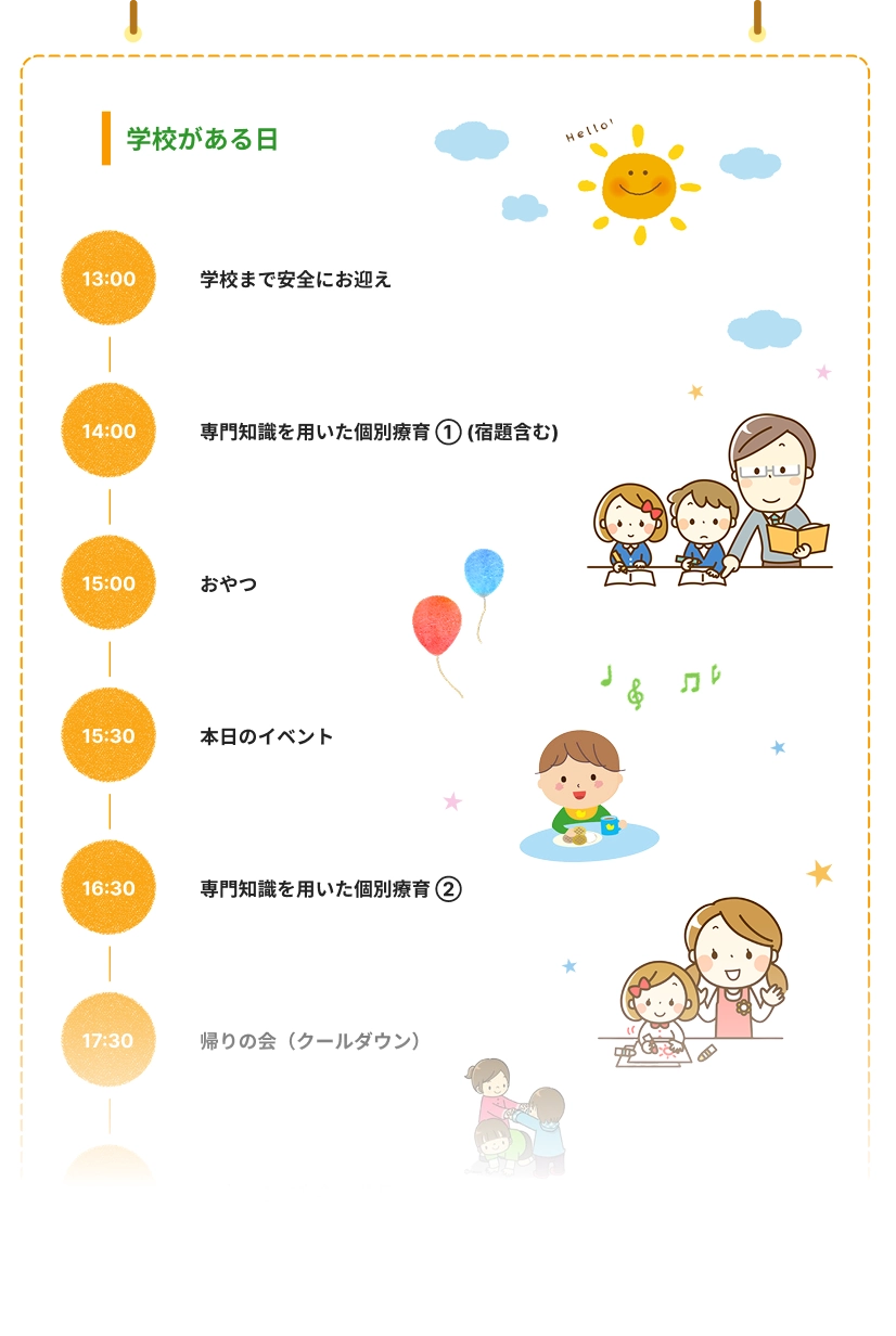 優しいスタッフが子どもを支援する様子